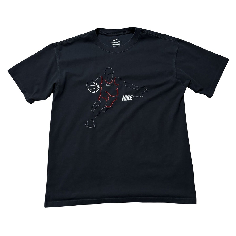Nike Men's Embroidered Basketball T Shirt Black Size Small 20 x 26.5